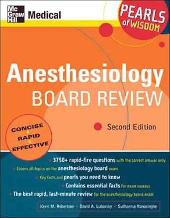 Buy Anesthesiology Board Review (Pearls of Wisdom) (English, Paperback, M.D. Robertson, Kerri M., David A. Lubarsky, M.D. Ranasinghe, Sudharma) Online at Best Price - BookBajar