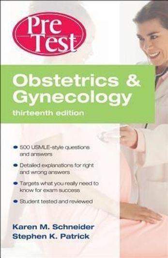 Buy Obstetrics And Gynecology PreTest Self-Assessment And Review, Thirteenth Edition (English, Paperback, Unknown) Online at Best Price - BookBajar