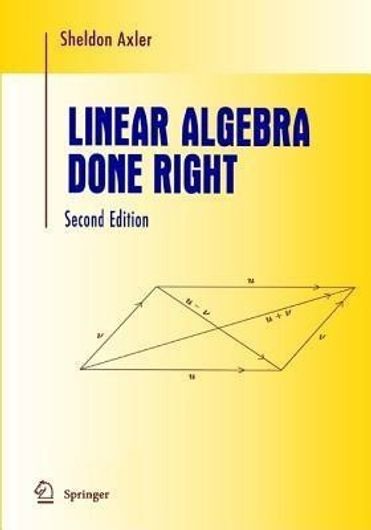 Buy Linear Algebra Done Right (English, Paperback, Unknown) Online at Best Price - BookBajar