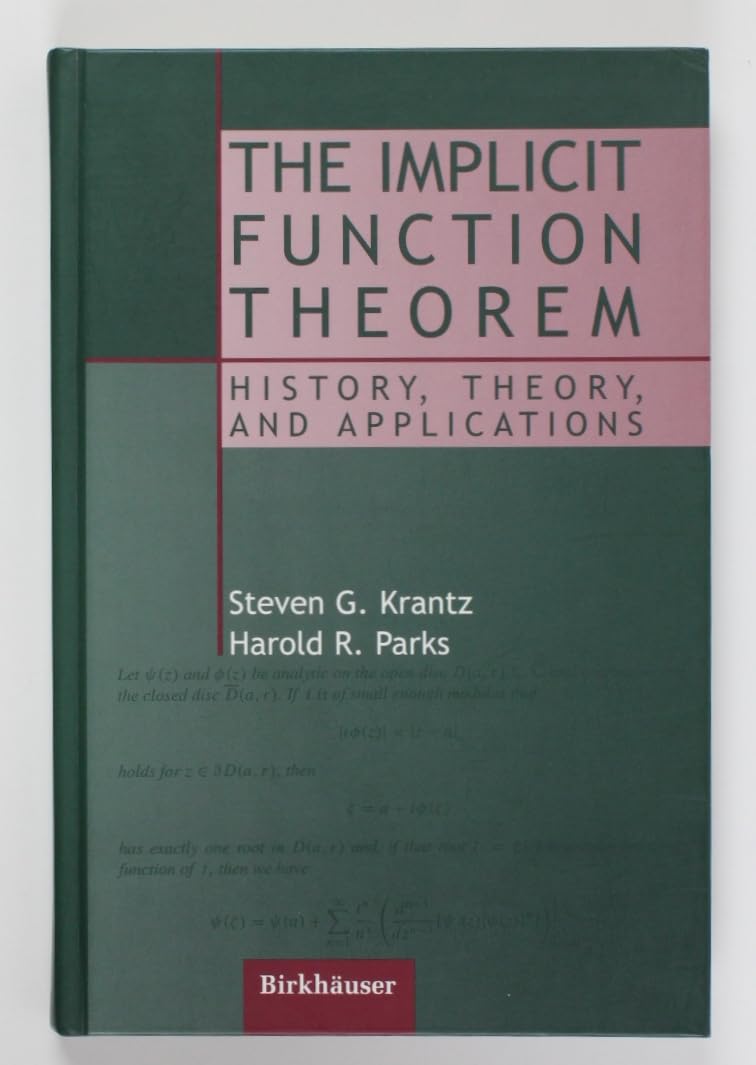 Buy The Implicit Function Theorem: History, Theory and Applications (English, Kindle Edition, Steven G. Krantz, Harold Parks) Online at Best Price - BookBajar