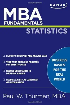 Buy MBA Fundamentals in Statistics (English, Paperback, Paul W. Thurman) Online at Best Price - BookBajar