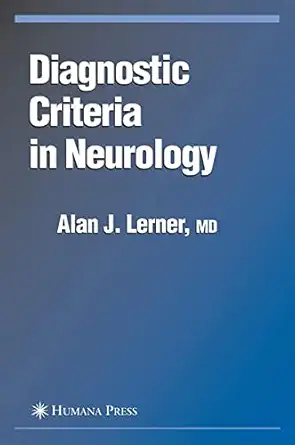 Buy Diagnostic Criteria in Neurology (Current Clinical Neurology) (English, Hardcover, Unknown) Online at Best Price - BookBajar