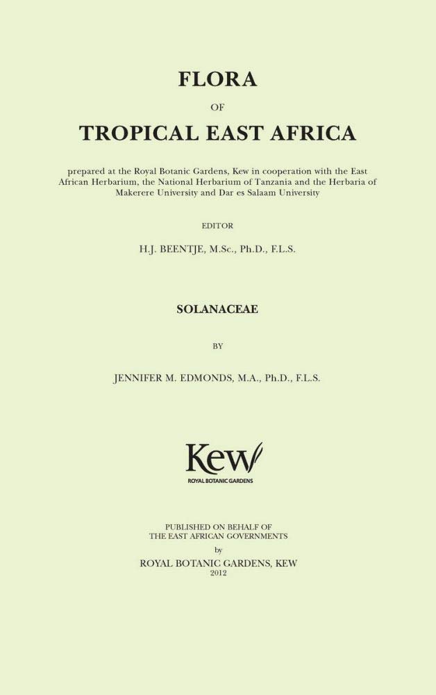 Buy Flora of Tropical East Africa: Solanaceae: Solanaceae (English, Paperback, Henk J. Beentje) Online at Best Price - BookBajar