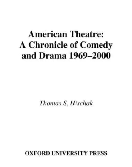 Buy American Theatre (English, Thomas S. Hischak) Online at Best Price - BookBajar
