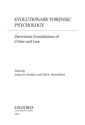 Buy Evolutionary Forensic Psychology (English, Joshua Duntley | Todd K. Shackelford) Online at Best Price - BookBajar