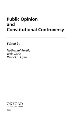Buy Public Opinion and Constitutional Controversy (English, Nathaniel Persily | Jack Citrin | Patrick J. Egan) Online at Best Price - BookBajar