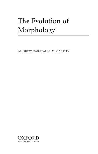 Buy Evolution of Morphology (English, Andrew Carstairs-McCarthy) Online at Best Price - BookBajar