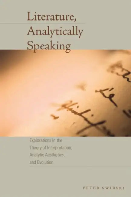 Buy Literature, Analytically Speaking (English, Peter Swirski) Online at Best Price - BookBajar