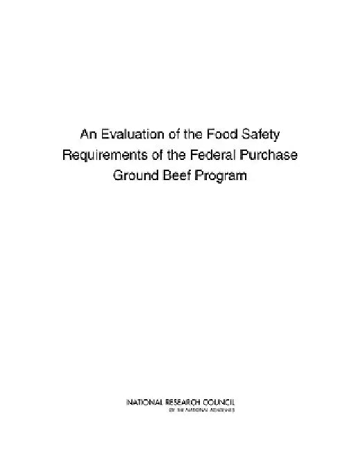 Buy An Evaluation of the Food Safety Requirements of the Federal Purchase Ground Beef Program (English, National Research Council | Division on Earth, Life Studies | Board on Agriculture, Natural Resourc) Online at Best Price - BookBajar