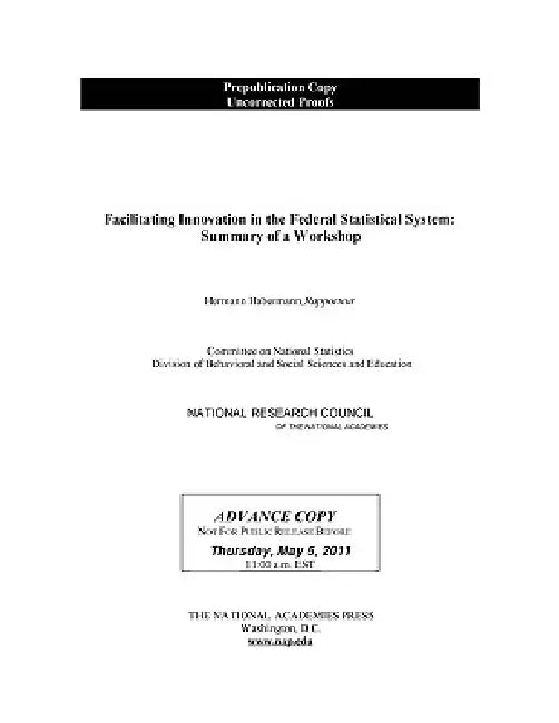 Buy Facilitating Innovation in the Federal Statistical System (English, National Research Council | Division of Behavioral, Social Scienc | Committee on National Statistics) Online at Best Price - BookBajar