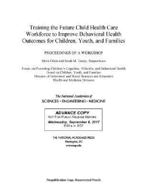 Buy Training the Future Child Health Care Workforce to Improve the Behavioral Health of Children, Youth, (English, National Academies of Sciences Engineeri | Health, Medicine Division | Division of Behavioral, Social Scienc) Online at Best Price - BookBajar