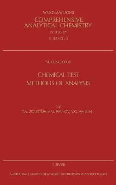 Buy Chemical Test Methods of Analysis (English, Y. a. Zolotov | V. M. Ivanov | V. G. Amelin) Online at Best Price - BookBajar