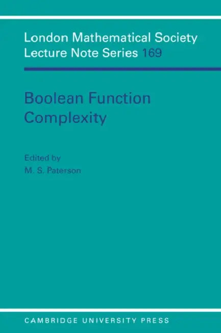 Buy Boolean Function Complexity (English, M. S. Paterson | N. J. Hitchin | Michael S. Paterson) Online at Best Price - BookBajar
