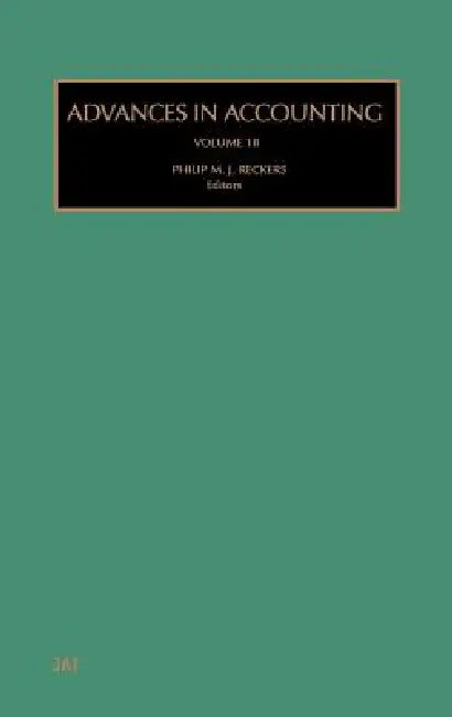 Buy Advances in Accounting (English, Philip M. J. Reckers) Online at Best Price - BookBajar