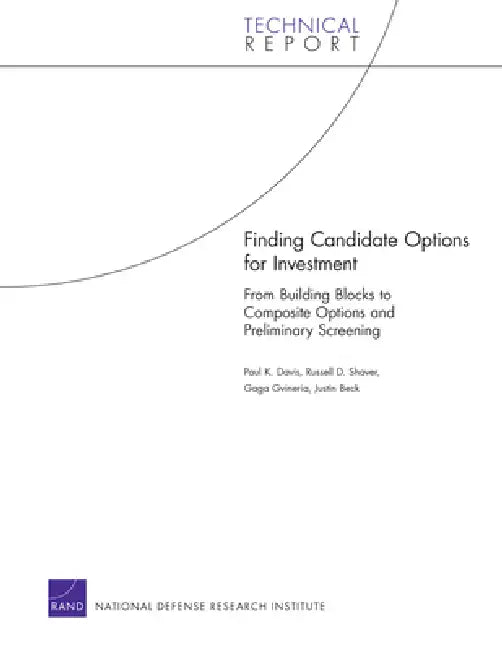 Buy Finding Candidate Options for Investment (English, Paul K. Davis | Russell D. Shaver | Gaga Gvineria) Online at Best Price - BookBajar