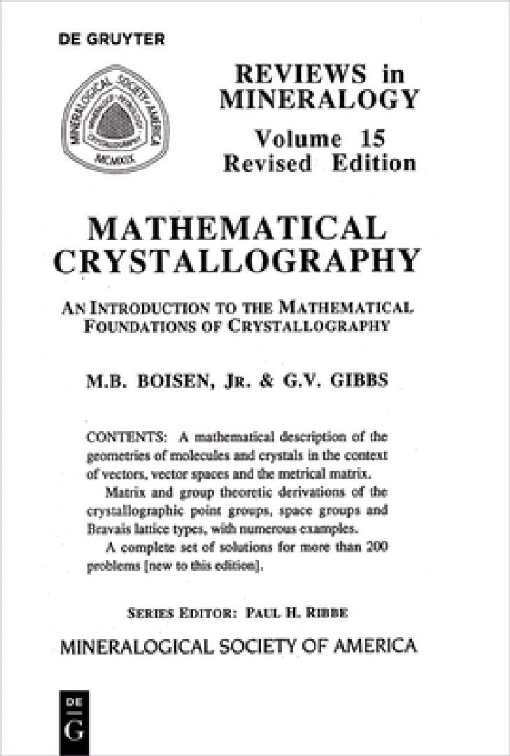 Buy Mathematical Crystallography (English, Monte B. Boisen | Gerald V. Gibbs) Online at Best Price - BookBajar