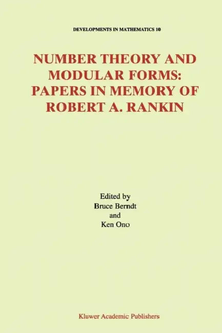 Buy Number Theory and Modular Forms (English, Bruce C. Berndt | Ken Ono) Online at Best Price - BookBajar