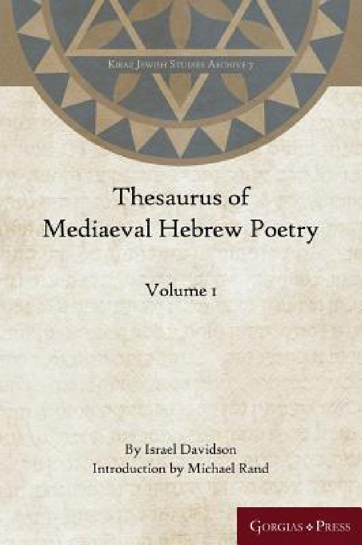 Buy Thesaurus of Mediaeval Hebrew Poetry (Volume 1) (English, Israel Davidsom | Michael Rand) Online at Best Price - BookBajar