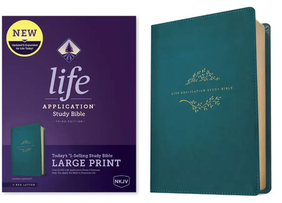 NKJV Life Application Study Bible Third Edition Large Print (Red Letter Leatherlike Teal Bl (English, Tyndale) - Image 1 - BookBajar