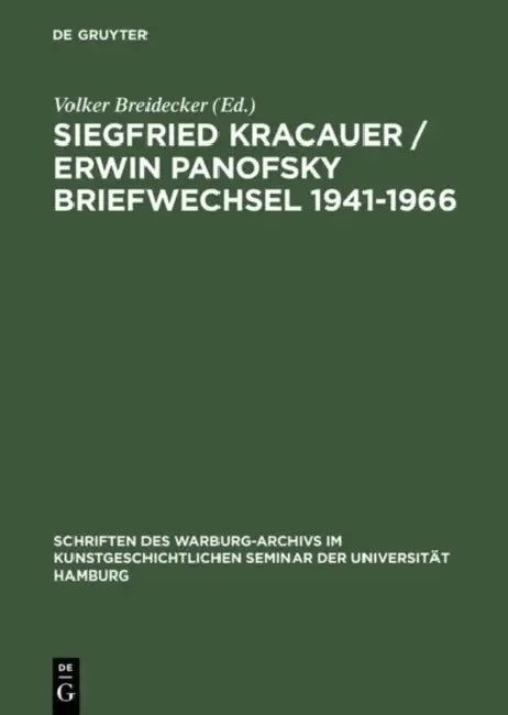 Buy Siegfried Kracauer / Erwin Panofsky Briefwechsel 1941-1966 (English, Volker Breidecker) Online at Best Price - BookBajar