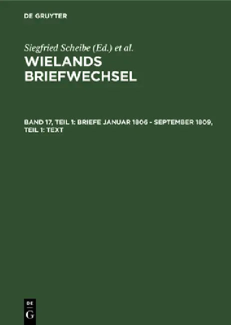 Briefe Januar 1806 - September 1809, Teil 1 (English, Siegfried Scheibe) - Image 1 - BookBajar