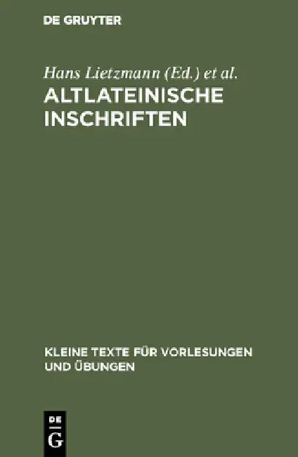 Buy Altlateinische Inschriften (English, No Contributor) Online at Best Price - BookBajar