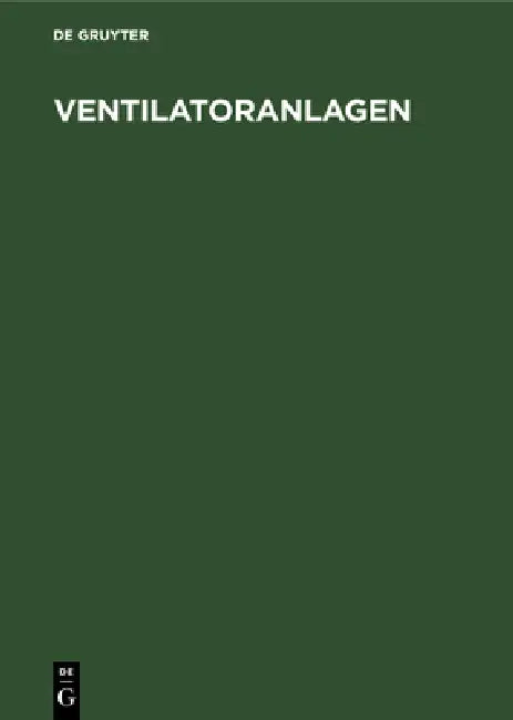 Buy Ventilatoranlagen (English, No Contributor) Online at Best Price - BookBajar