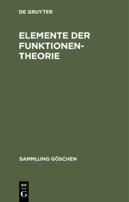 Buy Elemente der Funktionentheorie (English, No Contributor) Online at Best Price - BookBajar