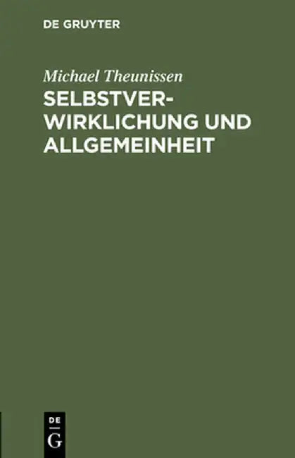 Selbstverwirklichung Und Allgemeinheit (English, Michael Theunissen) - Image 1 - BookBajar