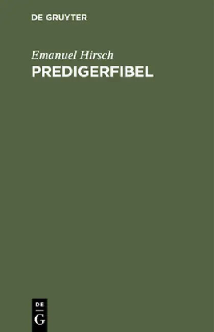 Predigerfibel (English, Emanuel Hirsch) - Image 1 - BookBajar