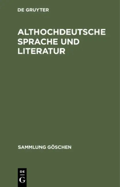 Buy Althochdeutsche Sprache und Literatur (English, No Contributor) Online at Best Price - BookBajar
