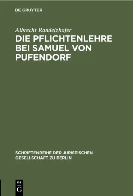 Die Pflichtenlehre Bei Samuel Von Pufendorf (English, Albrecht Randelzhofer) - Image 1 - BookBajar
