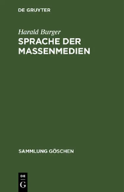 Buy Sprache der Massenmedien (English, Harald Burger) Online at Best Price - BookBajar