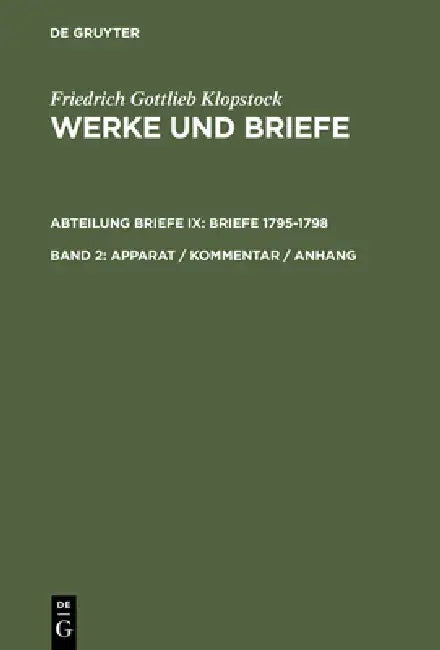 Buy Apparat / Kommentar / Anhang (English, Rainer Schmidt | Friedrich Gottlieb Klopstock | Elisabeth Höpker-Herberg) Online at Best Price - BookBajar