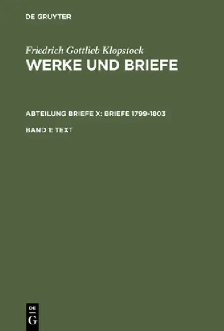 Buy Text (English, Rainer Schmidt | Friedrich Gottlieb Klopstock | Elisabeth Höpker-Herberg) Online at Best Price - BookBajar