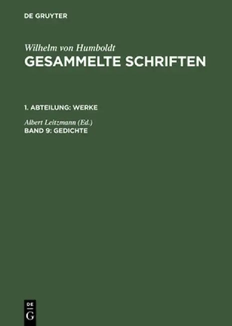 Buy Gesammelte Schriften, Band 9, Gedichte (English, Albert Leitzmann) Online at Best Price - BookBajar