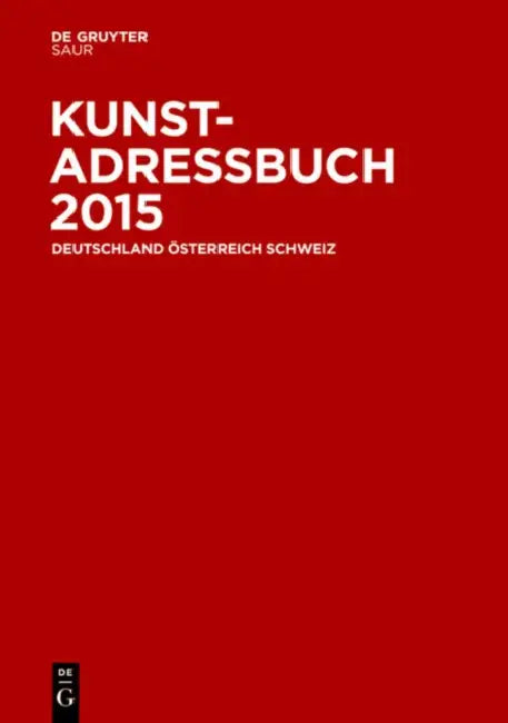 Kunstadressbuch Deutschland, Osterreich, Schweiz 2015 (English, Not Available (NA)) - Image 1 - BookBajar