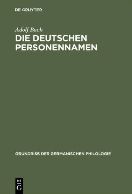 Die deutschen Personennamen (English, Adolf Bach) - Image 1 - BookBajar