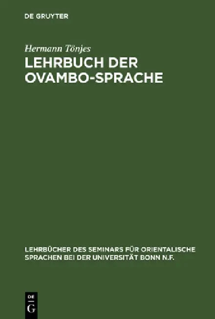 Lehrbuch der Ovambo-Sprache (English, Hermann Tönjes) - Image 1 - BookBajar