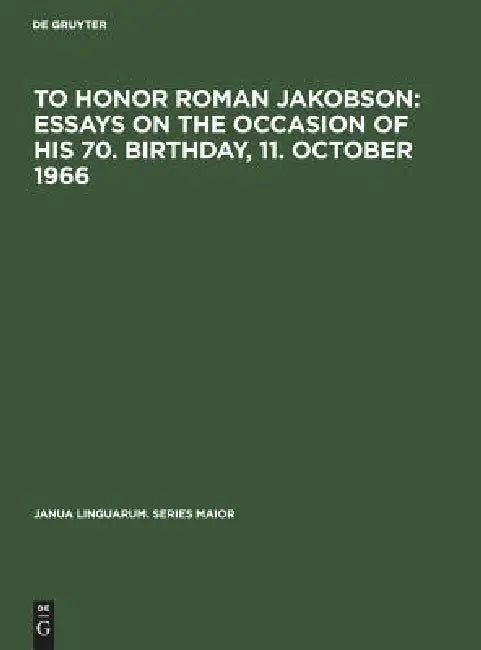 Buy To Honor Roman Jakobson (English, No Contributor) Online at Best Price - BookBajar