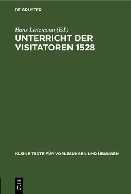 Buy Unterricht Der Visitatoren 1528 (English, Hans Lietzmann) Online at Best Price - BookBajar