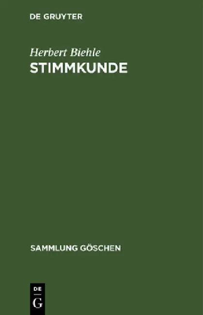 Stimmkunde (English, Herbert Biehle) - Image 1 - BookBajar
