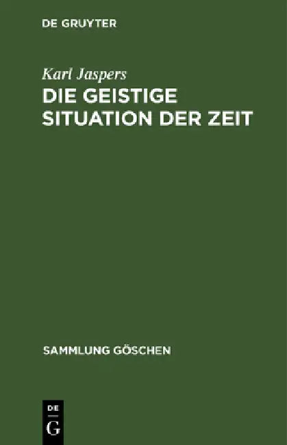 Die Geistige Situation Der Zeit (English, Karl Jaspers) - Image 1 - BookBajar