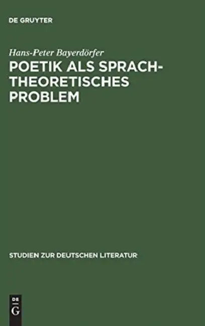 Poetik als sprachtheoretisches Problem (English, Hans-Peter Bayerdörfer) - Image 1 - BookBajar