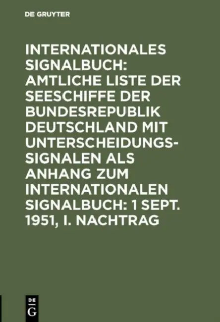 Buy 1 Sept. 1951, I. Nachtrag (English, Reichsamt Des Innern) Online at Best Price - BookBajar