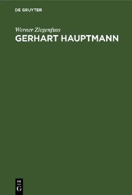 Gerhart Hauptmann (English, Werner Ziegenfuss) - Image 1 - BookBajar