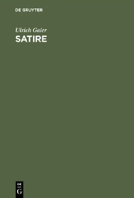 Satire (English, Ulrich Gaier) - Image 1 - BookBajar