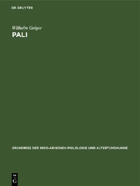 Pali: Literatur Und Sprache (English, Wilhelm Geiger) - Image 1 - BookBajar