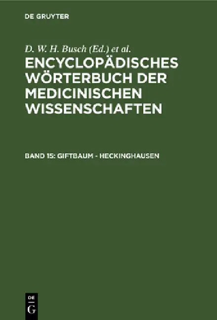 Buy Giftbaum - Heckinghausen (English, D. W. H. Busch | Carl Ferdinand Gräfe | J. F. Diffenbach) Online at Best Price - BookBajar