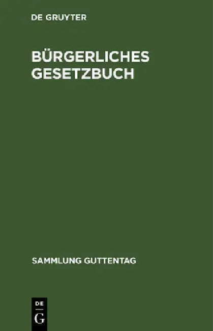 Bürgerliches Gesetzbuch (English, No Contributor) - Image 1 - BookBajar